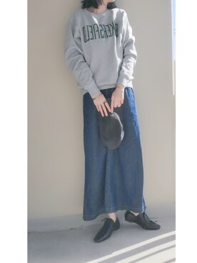 「URBAN RESEARCH（アーバンリサーチ）のアイテム（デニムスカート）」を使った、Tomoさん（レディース・158cm）の秋コーディネート