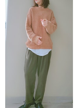 「MOUSSY（マウジー）のアイテム（リング、シルバー系）」を使った、Tomoさん（レディース・158cm）の冬コーディネート