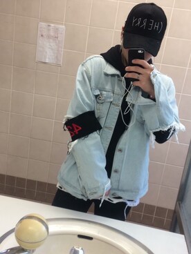 「424のアイテム（ファッション雑貨、ブラック系）」を使った、みじゅきさん（メンズ・170cm）の春コーディネート