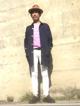 「ripvanwinkle（リップヴァンウィンクル）のアイテム」を使った、英麿さん（メンズ・183cm）の春コーディネート