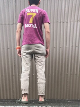 「FLYING TIGERS（フライングタイガー）のアイテム」を使った、英麿さん（メンズ・183cm）の春コーディネート