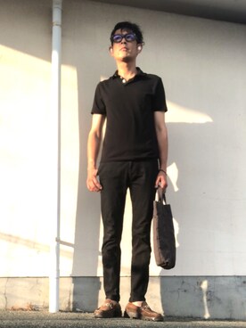 「C-PLUS（シープラス）のアイテム」を使った、英麿さん（メンズ・183cm）の夏コーディネート