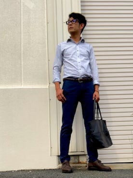 「C-PLUS（シープラス）のアイテム」を使った、英麿さん（メンズ・183cm）の夏コーディネート