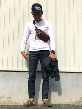 「ripvanwinkle（リップヴァンウィンクル）のアイテム」を使った、英麿さん（メンズ・183cm）の秋コーディネート