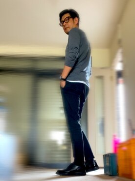 「C-PLUS（シープラス）のアイテム」を使った、英麿さん（メンズ・183cm）の春コーディネート