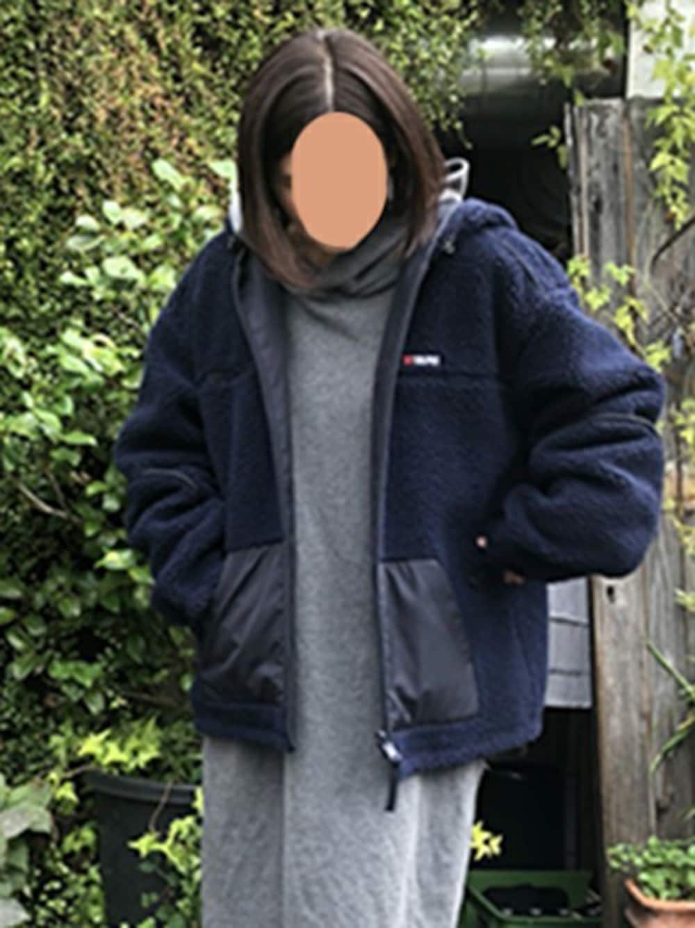 「ジャケット、カジュアル、ボア、ストリート、リバーシブル、もこもこ、SILAS、サイラス、おしゃれさんと繋がりたい、いいね、save、フォローお願いします🤑」｜「SILASのREVERSIBLE BOA JACKET■（その他アウター、ブラック系）」を使った、bskbckさん（レディース・155cm）の秋コーディネートの1枚目の写真