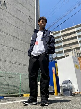 「80s」｜「アイテム（ナイロンジャケット）」を使った、bskbckさん（メンズ・178cm）の春コーディネート