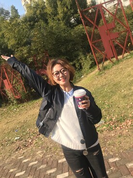 「DAZZLE（ダズル）のアイテム（ジャケット/アウター）」を使った、Serena さん（レディース・156cm）の春コーディネート