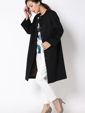 「プリントブラウス」｜「アイテム（その他アウター）」を使った、LAUTREAMONT CO. ONLINE SHOP ZOZOTOWNさん（レディース・168cm）の秋コーディネート