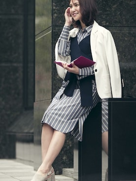 「カシュクール」｜「アイテム（その他アウター）」を使った、LAUTREAMONT CO. ONLINE SHOP ZOZOTOWNさん（レディース・168cm）の春コーディネート
