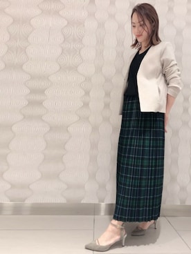 「ノーカラージャケット」｜「アイテム（その他アウター）」を使った、LAUTREAMONT CO. ONLINE SHOP ZOZOTOWNさん（レディース・158cm）の夏コーディネート