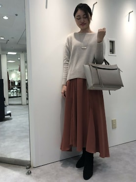 「カシミヤ」｜「アイテム（アクセサリー）」を使った、LAUTREAMONT CO. ONLINE SHOP ZOZOTOWNさん（レディース・163cm）の秋コーディネート