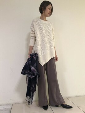 「LAUTREAMONT（ロートレアモン）のアイテム（ニット/セーター）」を使った、LAUTREAMONT CO. ONLINE SHOP ZOZOTOWNさん（レディース・163cm）の秋コーディネート