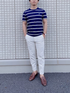 「LACOSTE」｜「アイテム（アナログ腕時計）」を使った、MASAさん（メンズ・168cm）の夏コーディネート
