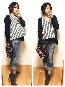 「Carlie e felice（カーリーエフェリーチェ）のアイテム（シューズ）」を使った、Lullabyさん（レディース・157cm）の秋コーディネート