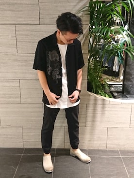 「アイテム（スリッポン）」を使った、Sugiさん（メンズ・175cm）の夏コーディネート