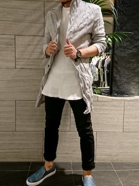 「ロング丈」｜「アイテム（ブルゾン）」を使った、Sugiさん（メンズ・175cm）の夏コーディネート