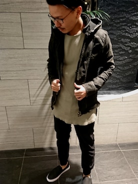 「アイテム（スリッポン）」を使った、Sugiさん（メンズ・175cm・20代）の夏コーディネート