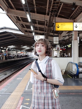 「アイテム（デニムジャケット）」を使った、Shih シイ🐰さん（レディース・164cm）の秋コーディネート