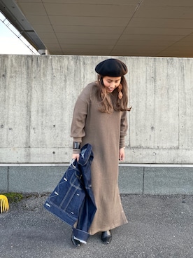 「LEE」｜「アイテム（チュニック）」を使った、anさん（レディース・147cm）の冬コーディネート