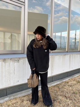 「Lee（リー）のアイテム（その他パンツ）」を使った、anさん（レディース・147cm）の冬コーディネート