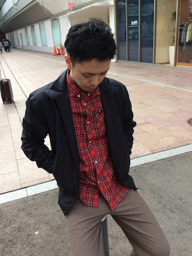 「FRED PERRY」｜YAMAUCHIさん（メンズ・172cm）の冬コーディネート