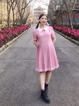 「RUBYのアイテム（ワンピース/ドレス）」を使った、さな🇹🇼さん（レディース・157cm）の春コーディネート