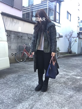 「NINE（ナイン）のアイテム（その他アウター）」を使った、masumiさん（レディース・160cm）の冬コーディネート