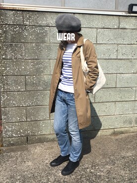 「FREAK'S STORE（フリークスストア）のアイテム（ハンチング/ベレー帽）」を使った、masumiさん（レディース・160cm）の春コーディネート