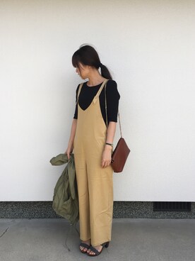 「Omekashi（オメカシ）のアイテム（オールインワン・サロペット）」を使った、masumiさん（レディース・160cm）の春コーディネート