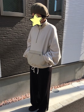 「アイテム（ハンチング/ベレー帽）」を使った、masumiさん（レディース・160cm）の春コーディネート