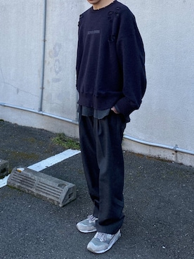 「stein」｜「アイテム（スウェット）」を使った、Natsukiさん（メンズ・173cm）の冬コーディネート