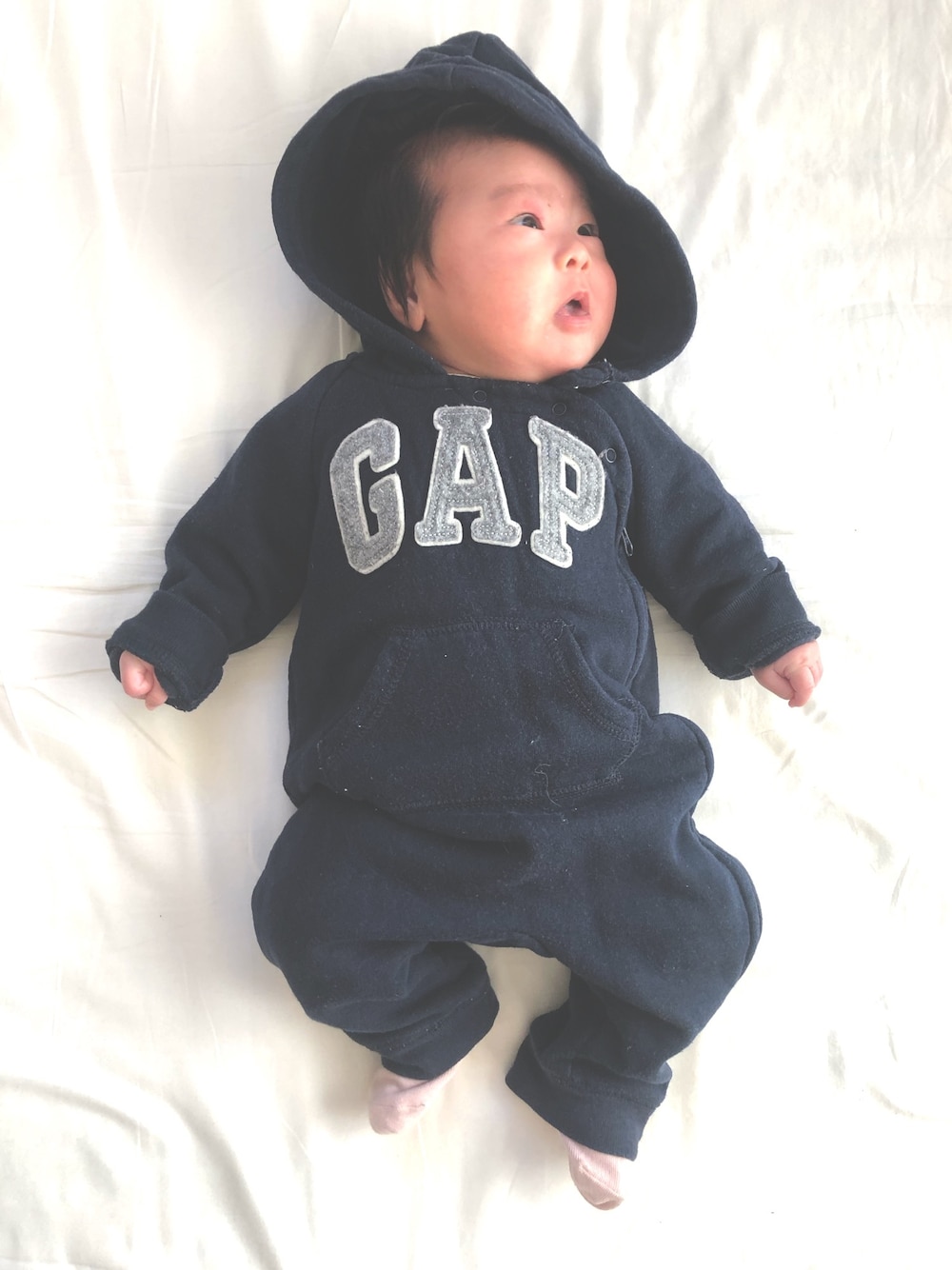 「babyGAPのアイテム（ママ＆ベビー、ブルー系）」を使った、you.さん（キッズ・123cm）の冬コーディネートの1枚目の写真