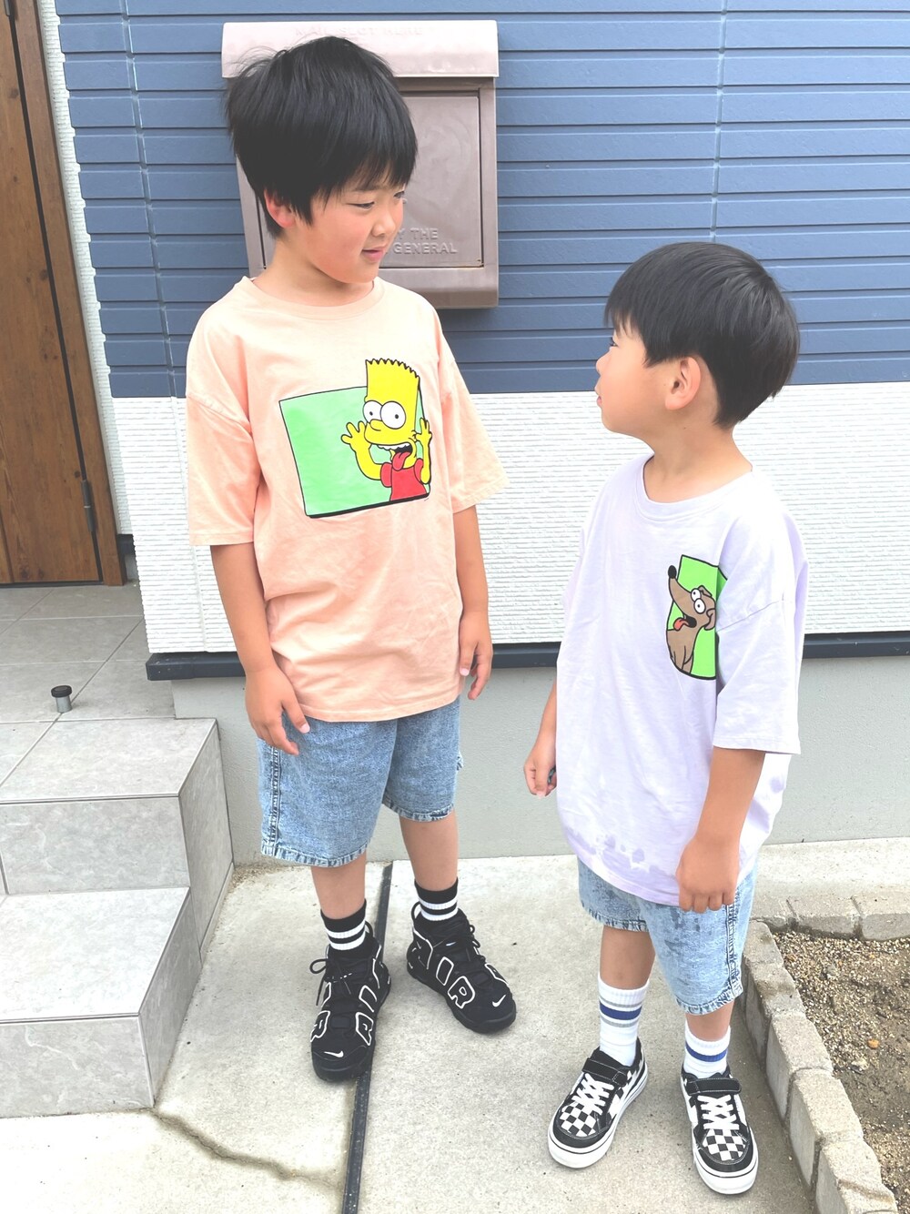 「ZARA KIDSのアイテム（Tシャツ/カットソー、オレンジ系）」を使った、you.さん（キッズ・163cm）の夏コーディネートの1枚目の写真