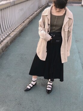 「Lily Brown」｜「アイテム（ブルゾン）」を使った、r a k k o さん（レディース・161cm）の秋コーディネート