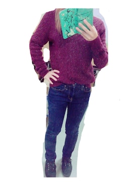 「ユニクロニット」｜ゆーあさん（レディース・148cm）の秋コーディネート