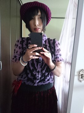 「HELL CAT PUNKS（ヘルキャットパンクス）のアイテム（スカート）」を使った、桜沢蘭さん（レディース・153cm）の夏コーディネート