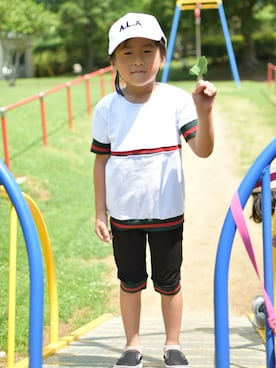 「Lily（リリイ）のアイテム（帽子）」を使った、Lilyさん（キッズ・123cm）の夏コーディネート
