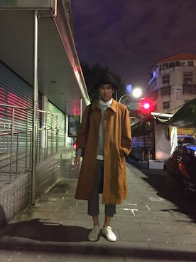 「plain-me（プレインミー）のアイテム（シューズ）」を使った、馮永成さん（メンズ・183cm）の冬コーディネート