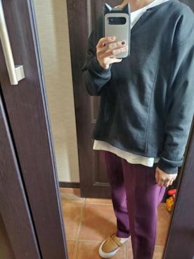 「antiqua」｜「アイテム（スウェット）」を使った、sante0708さん（レディース・155cm）の秋コーディネート