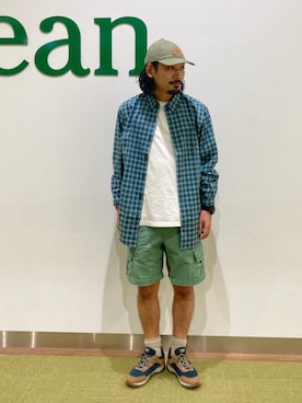 「BeanOutsider」｜「アイテム（カーゴパンツ）」を使った、unさん（メンズ・174cm）の夏コーディネート