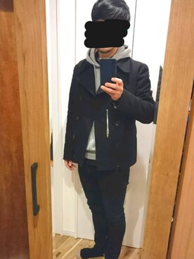 「URBAN RESEARCH（アーバンリサーチ）のアイテム（ピーコート）」を使った、Koji-ehさん（メンズ・175cm）の春コーディネート
