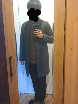 「koe（コエ）のアイテム（チェスターコート）」を使った、Koji-ehさん（メンズ・175cm）の春コーディネート