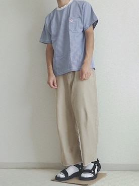 「カットオフ」｜「アイテム（サンダル）」を使った、shimiさん（メンズ・166cm）の夏コーディネート