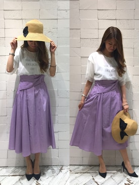「RAW FUDGE（ローファッジ）のアイテム」を使った、しおさん（レディース・159cm）の夏コーディネート