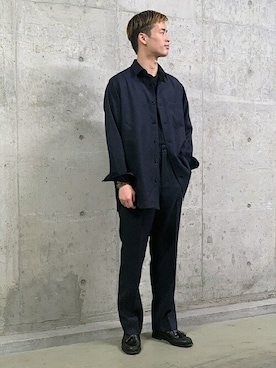 「SHIPS（シップス）のアイテム（スラックス）」を使った、丸一さん（メンズ・174cm）の秋コーディネート