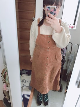 「RAY CASSIN（レイカズン）のアイテム（サロペット/オーバーオール）」を使った、hihihiさん（レディース・153cm）の春コーディネート