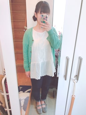 「アイテム（パンプス、グレー系）」を使った、hihihiさん（レディース・153cm）の春コーディネート