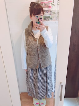 「B.L.U.E（ビーエルユーイー）のアイテム（トップス）」を使った、hihihiさん（レディース・153cm）の秋コーディネート