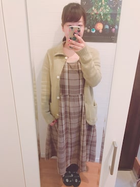 「アイテム（レッグウェア、グリーン系）」を使った、hihihiさん（レディース・153cm）の冬コーディネート